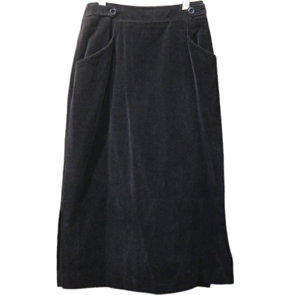 Cacharel Brown Vintage Velour Pencil Skirt Lined Slitted 6 90s Y2k nerdy Academi